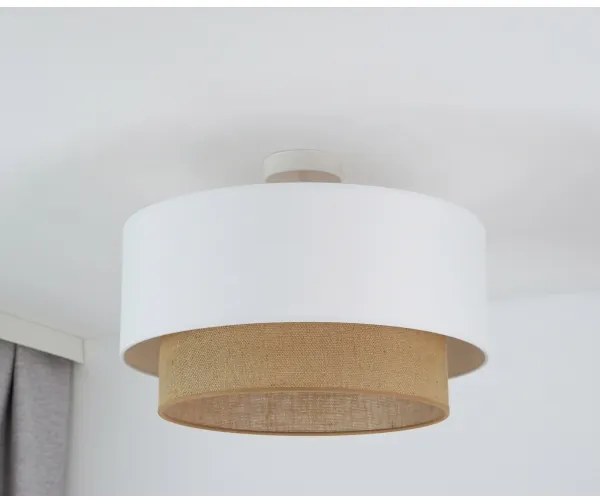 Duolla - Lampadario a plafone BOHO 1xE27/15W/230V diametro 45 cm bianco/marrone