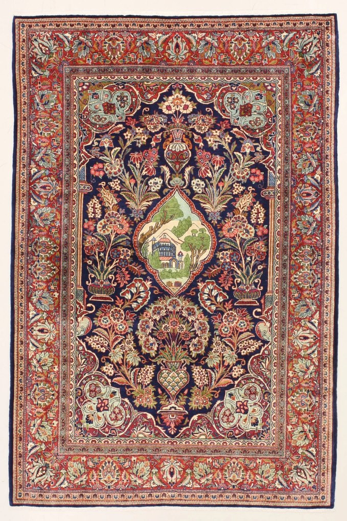 Kashan Tappeto 210x140 (Iran) Annodato A Mano