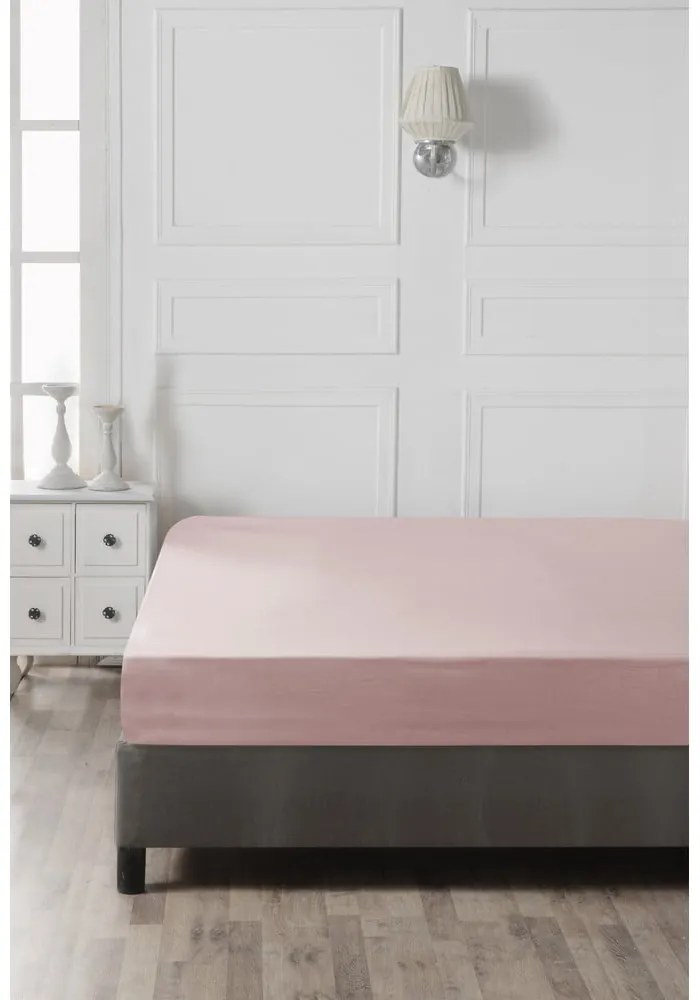 Lenzuolo con angoli rosa in cotone 140x200 cm – Mijolnir