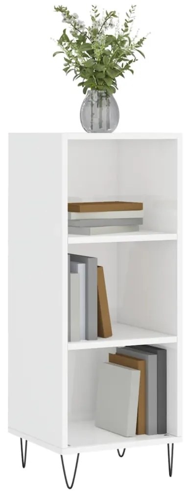 Credenza bianco lucido 34,5x32,5x90 cm in legno multistrato