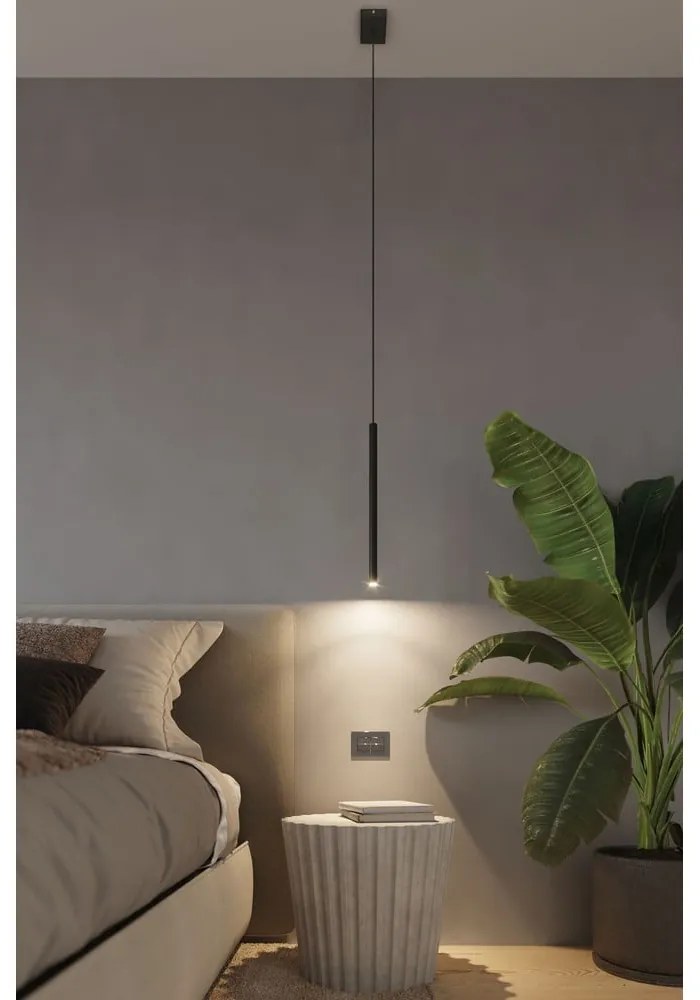 Lampada a sospensione nera, lunghezza 45 cm Fideus - Sollux