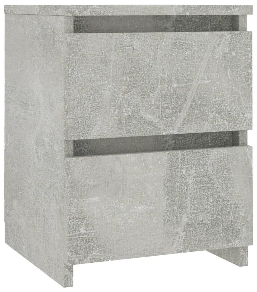 Comodino grigio cemento 30x30x40 cm in truciolato