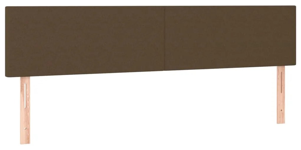 Testiera a led marrone scuro 200x5x78/88 cm in tessuto