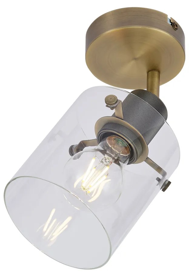 Faretto da parete di design bronzo con vetro trasparente - Domo