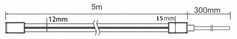 Neon Flex LED 12x12 10W/m, 5m, 24Vdc, IP67 CRI 90, B. Freddo - chip Lumileds Colore Bianco Freddo 5.000K