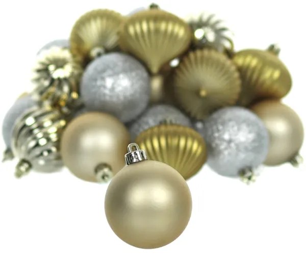 Retlux - Set di addobbi natalizi 30 pezzi oro/argento