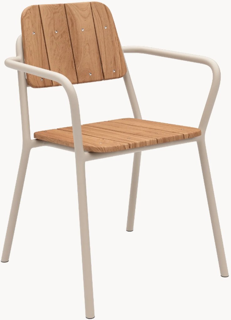 Sedia da giardino in legno di teak con braccioli Kirra