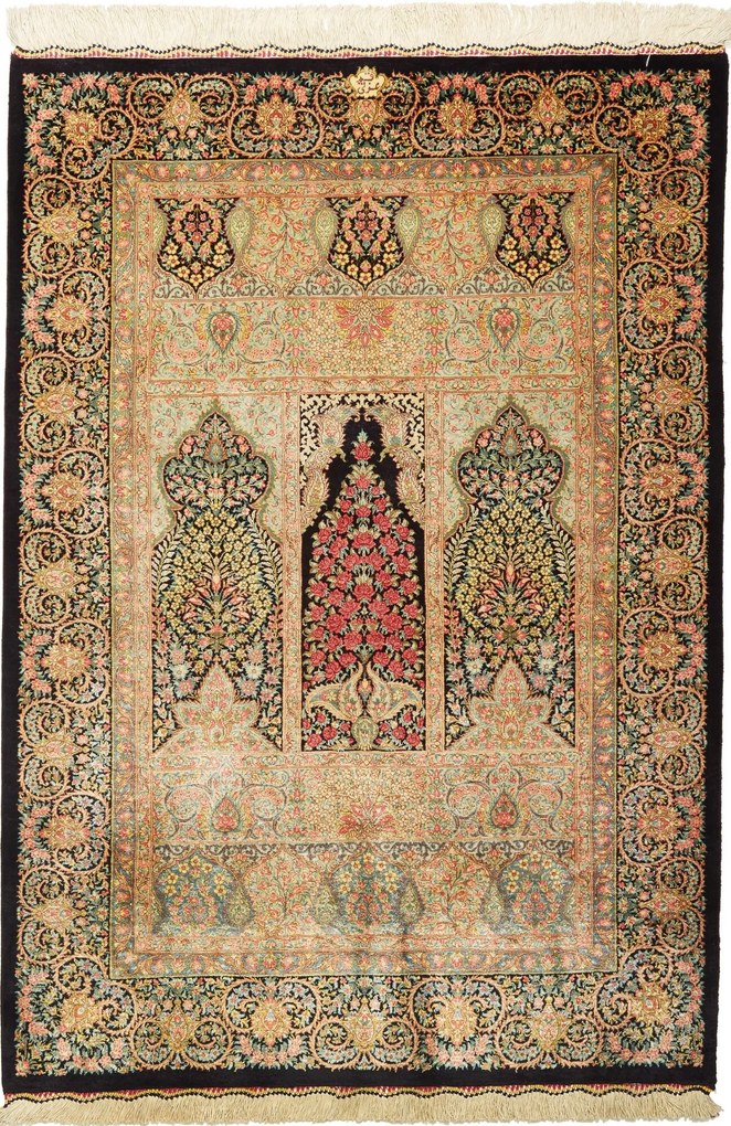Ghom Tappeto persiano 120 x 80 Verde (Iran) Annodato A Mano