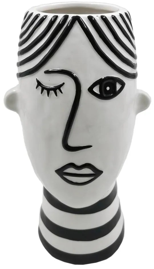Vaso in porcellana bianco/nero Face - Mauro Ferretti