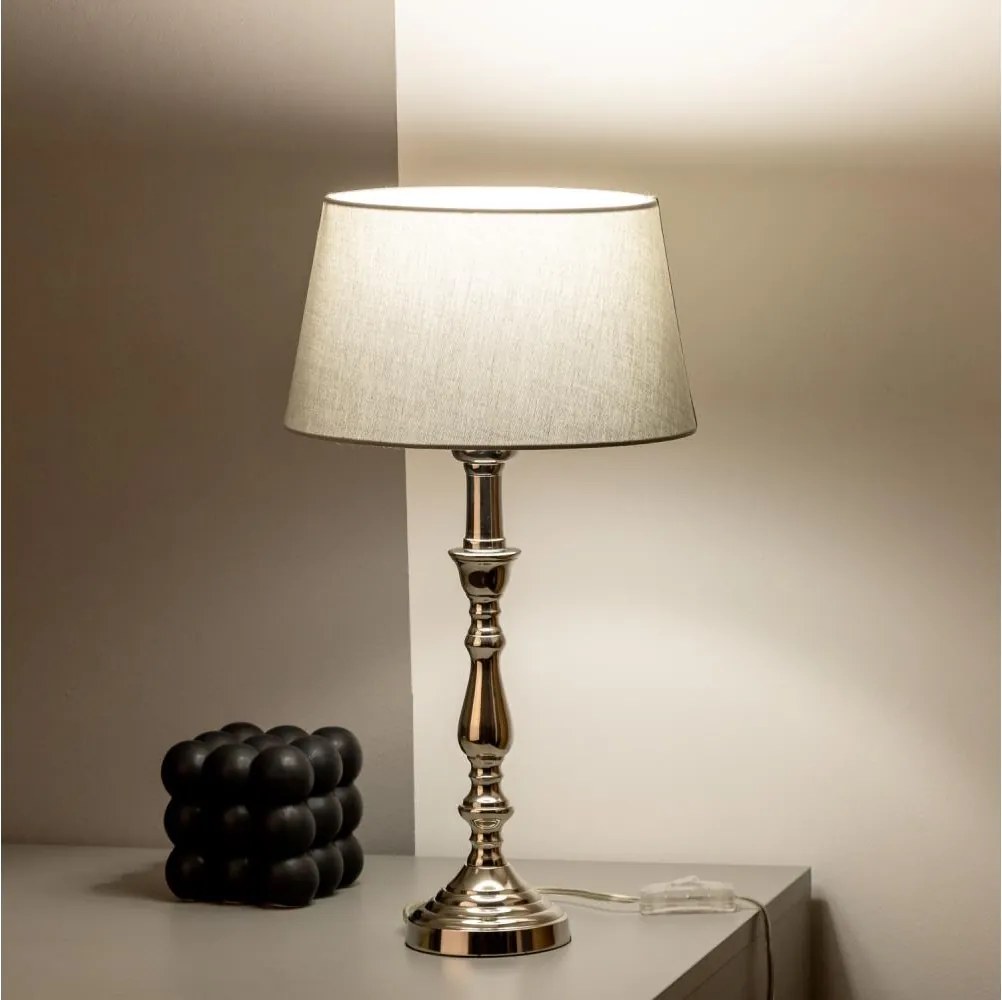 Brilagi - Lampada da tavolo CERIA 1xE27/60W/230V diametro 25 cm cromo lucido/grigio