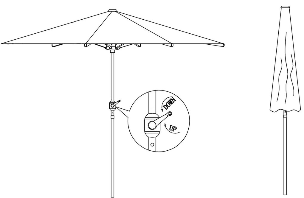 SERTUM - ombrellone da giardino palo centrale rotondo 3 m