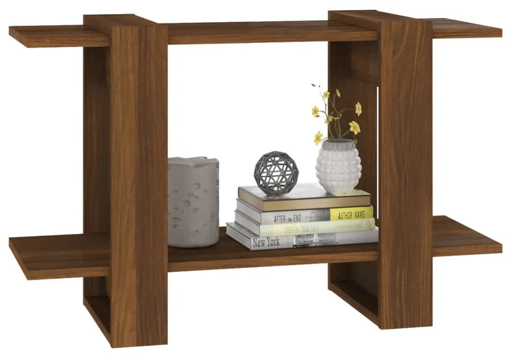 Libreria/divisorio rovere marrone 80x30x51 cm