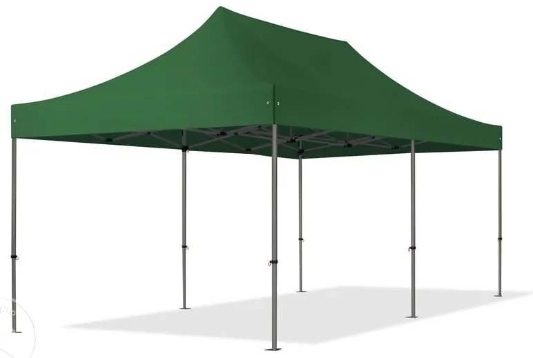 TOOLPORT 3x6m gazebo pieghevole con laterali (finestre panoramiche), PREMIUM acciaio, verde scuro - (600074)