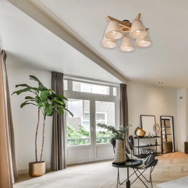 Plafoniera ANTONIO 5xE14/40W/230V rovere