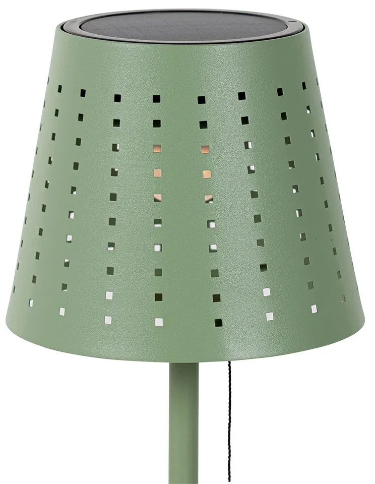 Lampada da tavolo da esterno verde incl. LED dimmerabile a 3 livelli ricaricabile e solare - Ferre