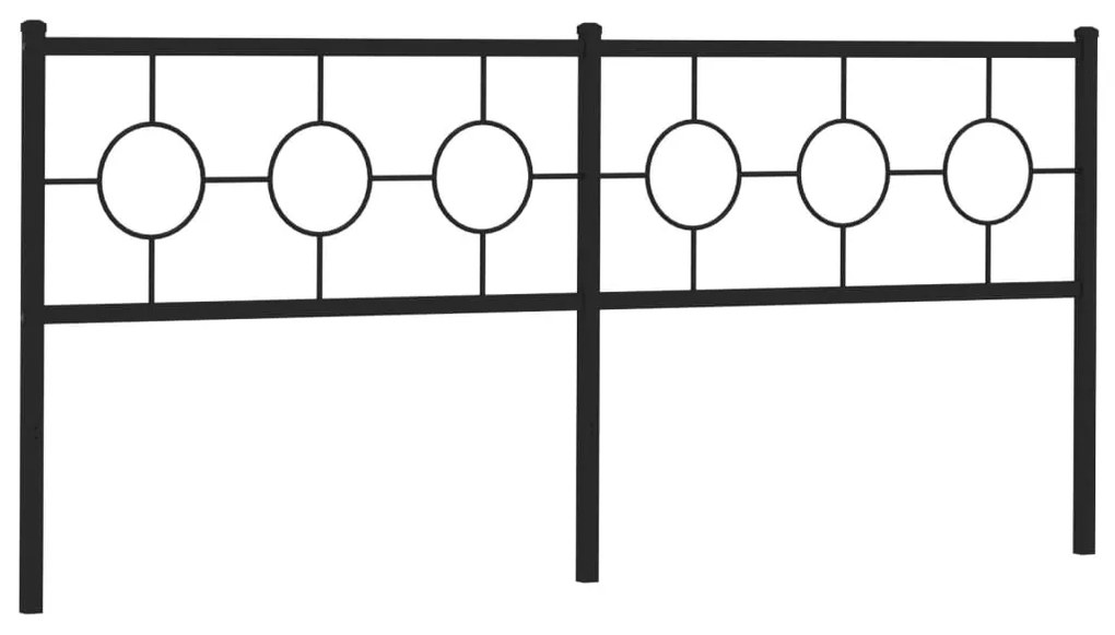 Testiera in metallo nero 193 cm