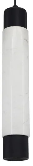 Lampadario a sospensione con filo MARBLE WHITE/BLACK 1xGU10/8W/230V