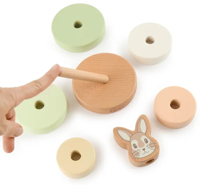 Bieco - Torre impilabile in legno - coniglietto Fine