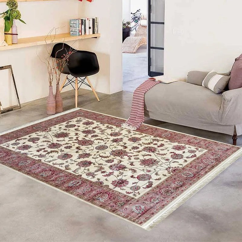Tappeto Oriental 528 in viscosa, L 200 x L 140 cm, crema