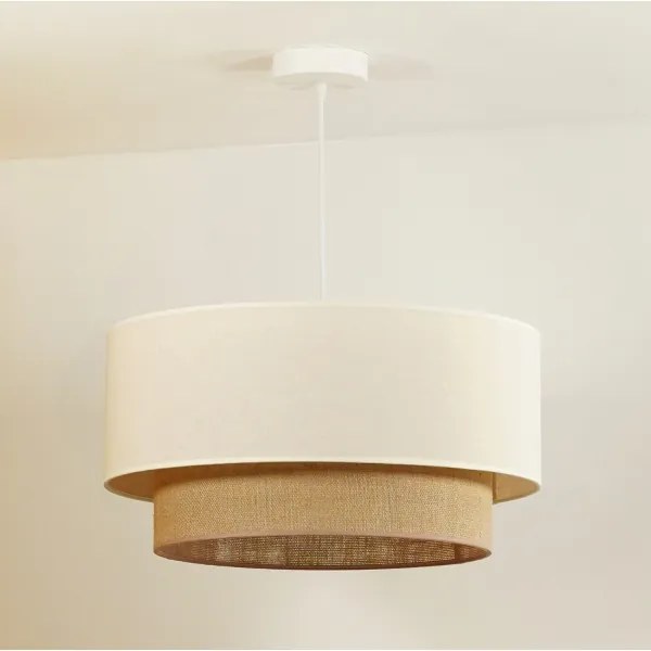 Duolla - Lampadario a sospensione con filo BOHO 1xE27/40W/230V diametro 45 cm color crema/marrone