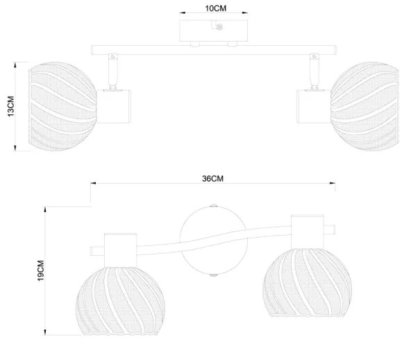 Globo 54025-2 - Luce Spot WILLY 2xE27/40W/230V