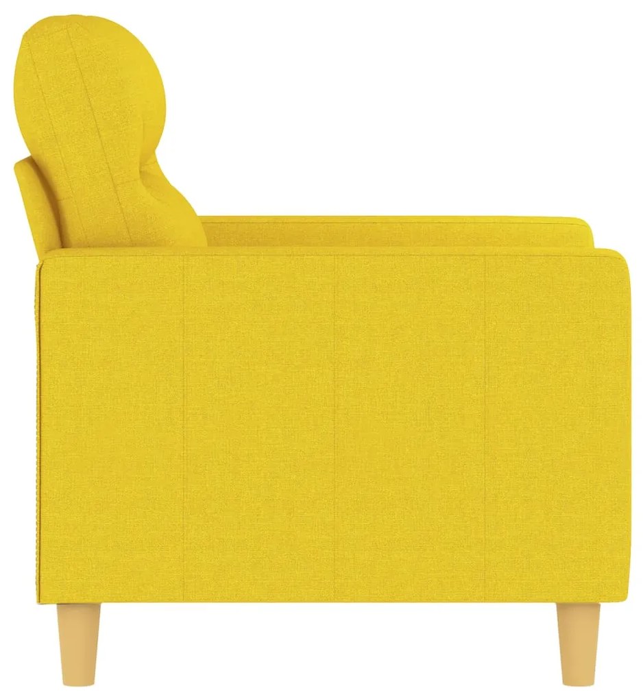 Poltrona giallo chiaro 60 cm in tessuto