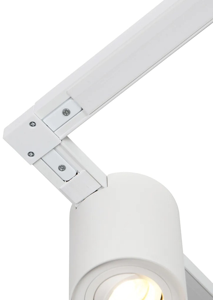 Sistema a binario moderno bianco con 5 faretti monofase - Rondoo Up