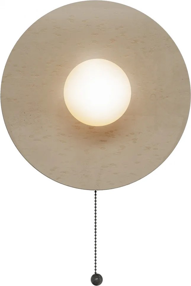 Applique da Parete G9 Ø300mm in Pietra con Interruttore a Catena