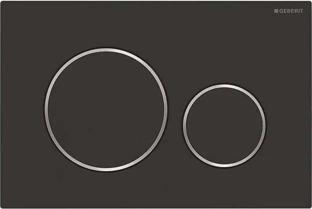 Geberit 115.882.14.1 - Pulsante di scarico Sigma20, 24,6 x 16,4 cm, finitura nero opaco