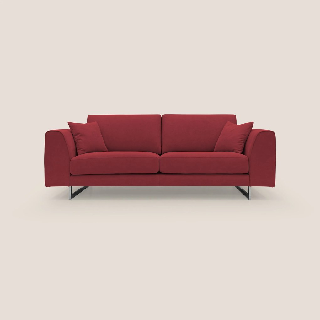 Armony Divano moderno con slitte in acciaio e tessuto impermeabile T02
