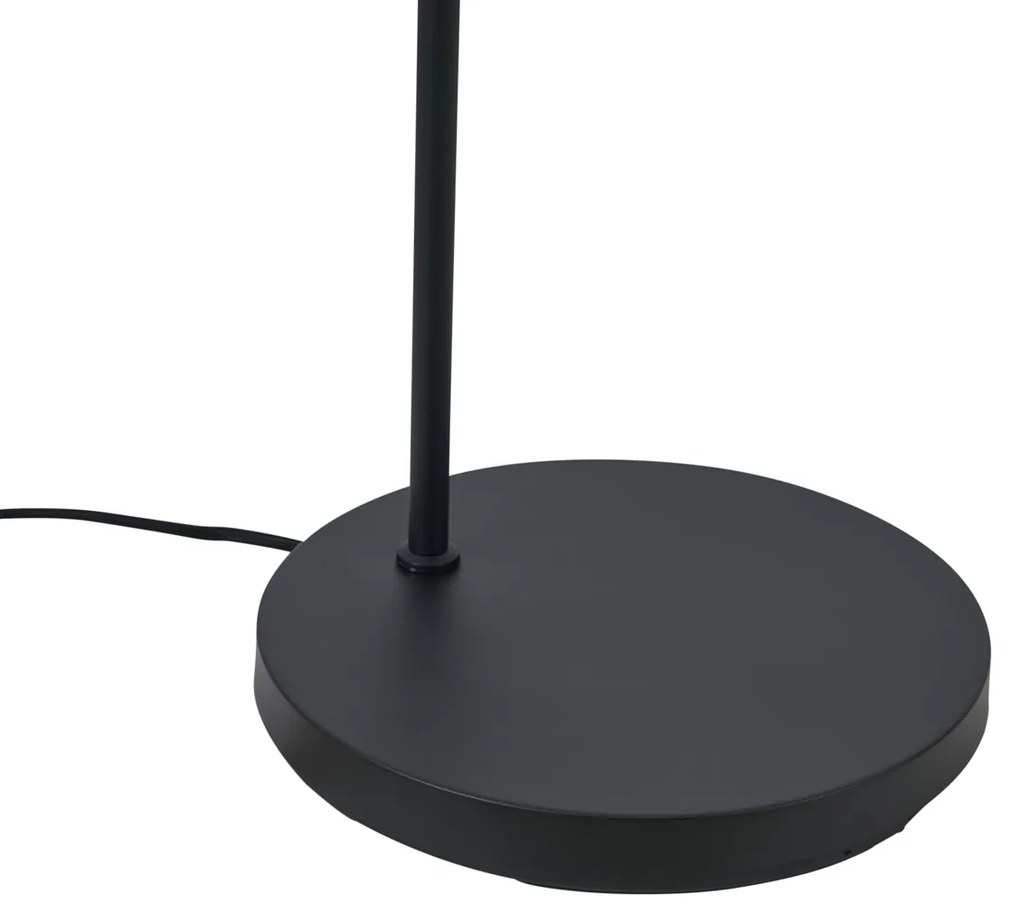 Lampada da terra Art Déco nera con paralume nero - Nest