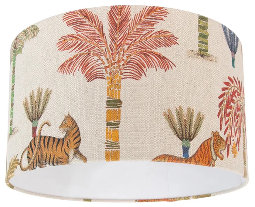 Paralume in tessuto multicolore con stampa animalier 35/35/20