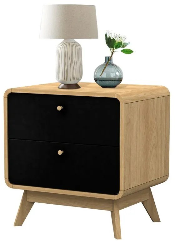 Comodino nero in rovere Cassie - Støraa