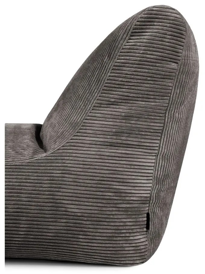 Puof a sacco grigio scuro con rivestimento in velluto a coste Lounge – SLOWDOWN