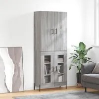 Credenza Grigio Sonoma 69,5x34x180 cm in Legno Multistratocod mxl 77628