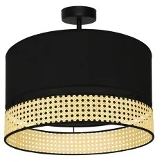 Duolla - Lampadario a plafone DOUBLE RATTAN 1xE27/15W/230V diametro 40 cm nero/beige