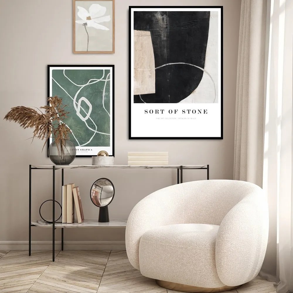 Dipinto 72x102 cm Sort Of Stone – Malerifabrikken