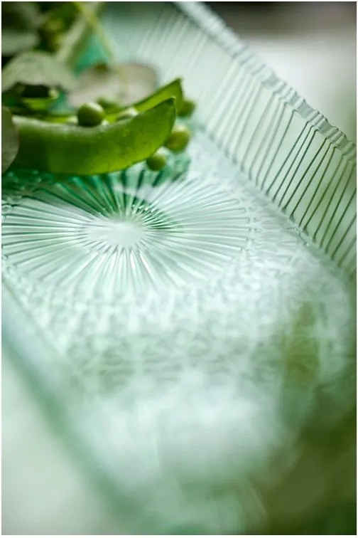 Piatto da portata in vetro verde 14x38 cm Kusintha - Bitz