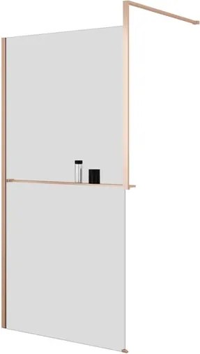 Box doccia walk-in Elidesign, vetro 8 mm, L max 160 cm x H 200 cm, profilo dorato