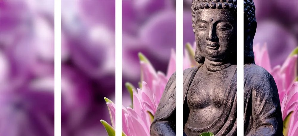 Quadri 5 pezzi – Buddha tranquillo