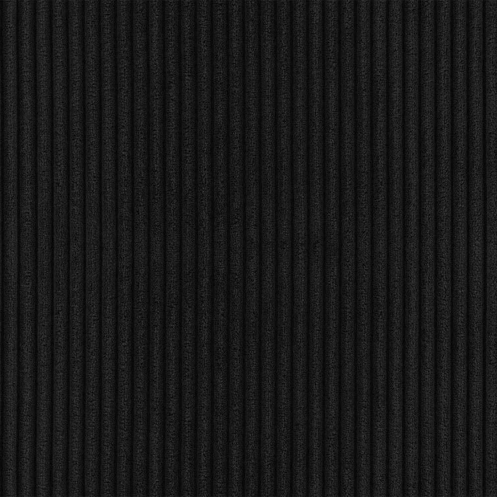 Divano angolare nero (con penisola a sinistra e chaise lounge) rivestito in velluto a coste Martin – Ropez