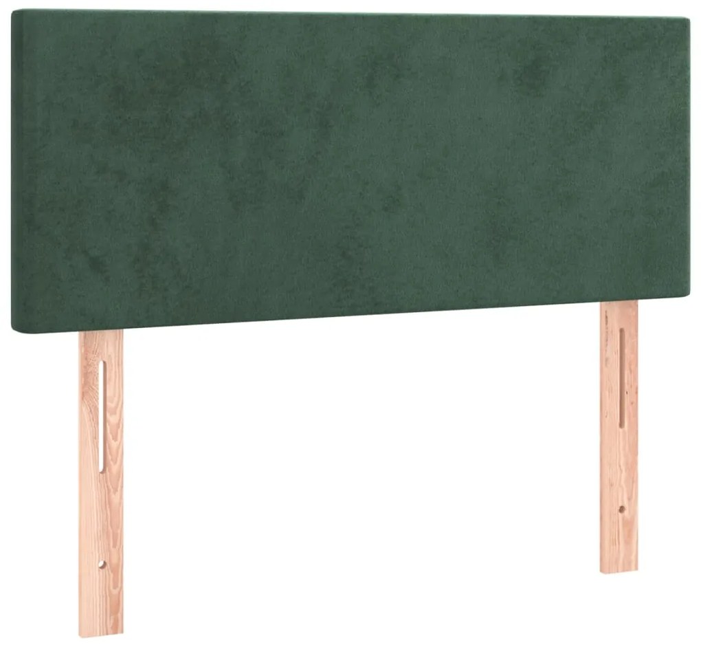 Giroletto a Molle con Materasso Verde Scuro 90x190 cm Velluto