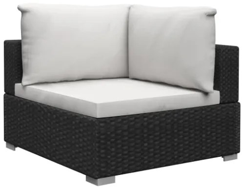 Set Divani da Giardino 12 pz con Cuscini in Polyrattan Nero