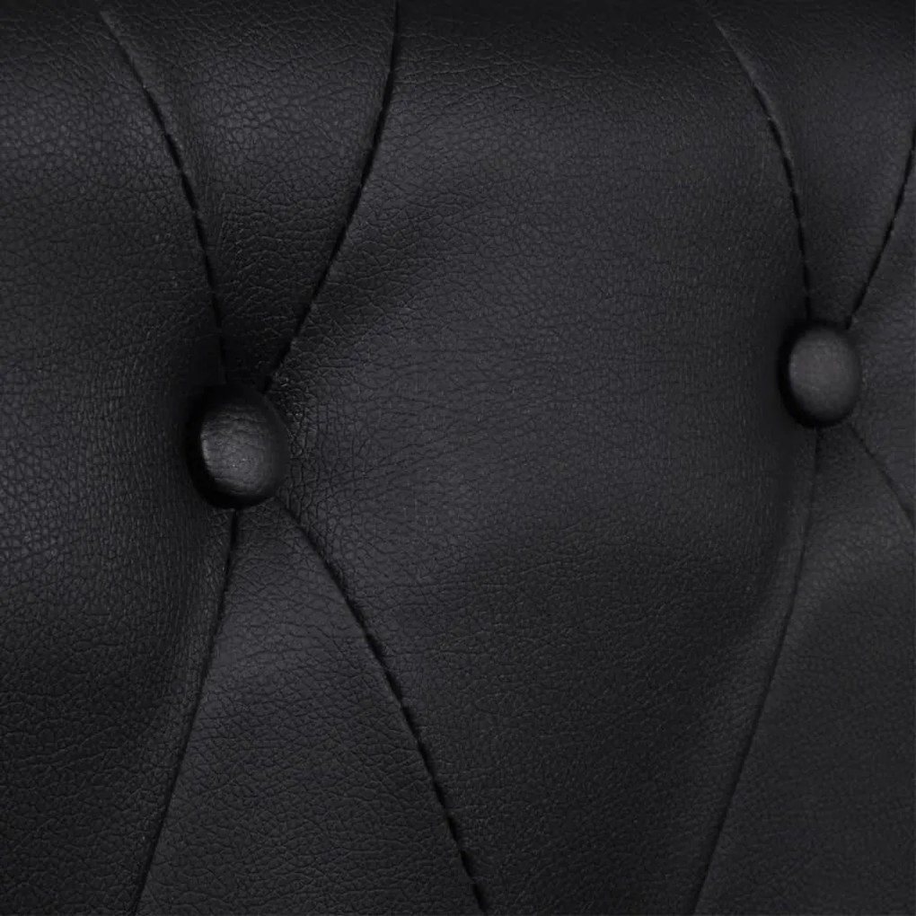 Divano chesterfield a 3 posti in finta pelle nero