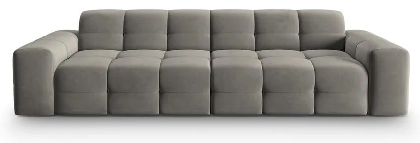Divano in velluto grigio 255 cm Kendal - Micadoni Home