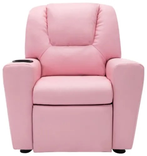 Poltrona Reclinabile per Bambini in Similpelle Rosa
