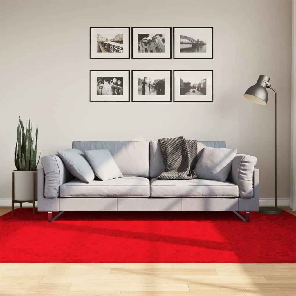 Tappeto Ovıedo A Pelo Corto Rosso 160x230 Cm /