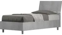 Letto Singolo 80x200 cm con Rete Testata Inclinata Demas Grigio