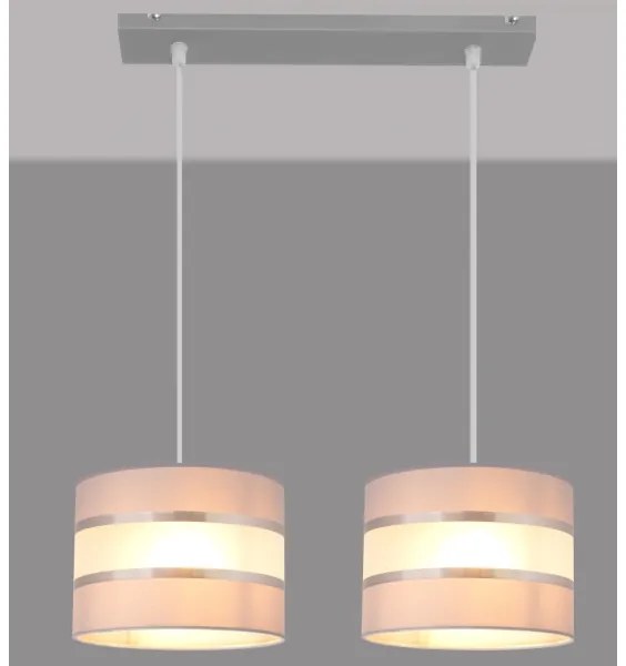 Lampadario a sospensione con filo HELEN 2xE27/15W/230V grigio/argento