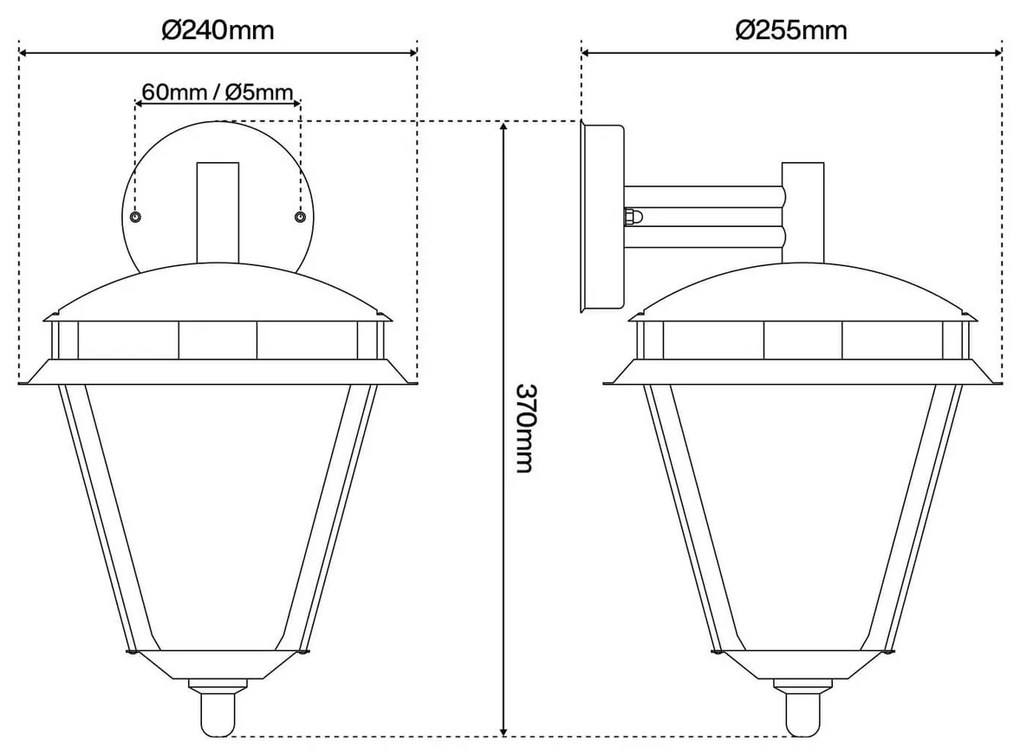 Applique da parete IP54 in Acciaio Inox E27 per Esterni da parete